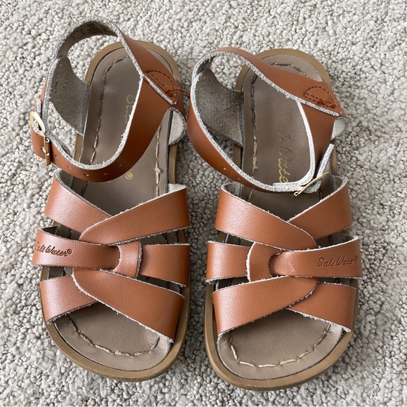 Saltwater Original Leather Sandals, Tan, Size 10 - Picture 1 of 4